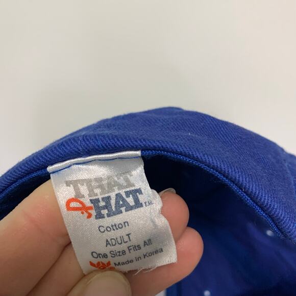 That Hat Vintage Blue Embroidered Cow Cotton Snapback Hat Adult ONE SIZE - Picture 5 of 6